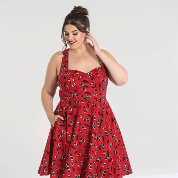 Hell Bunny Plus Size black & red Cherry Dress 3x - Picture 4 of 8